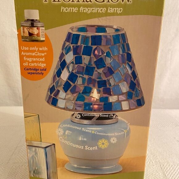 BRAND NEW Aroma Glow Home Fragrance Lamp * HTF RARE Blue Mosaic. - Picture 6 of 7